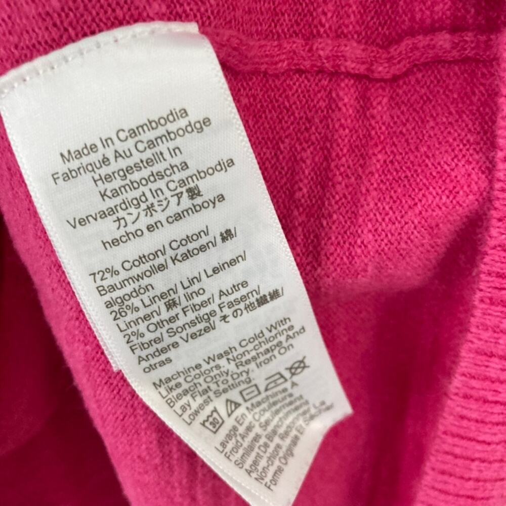 J. Crew Short Sleeve Linen-blend Crewneck Sweater - Pink Medium - Picture 5 of 7